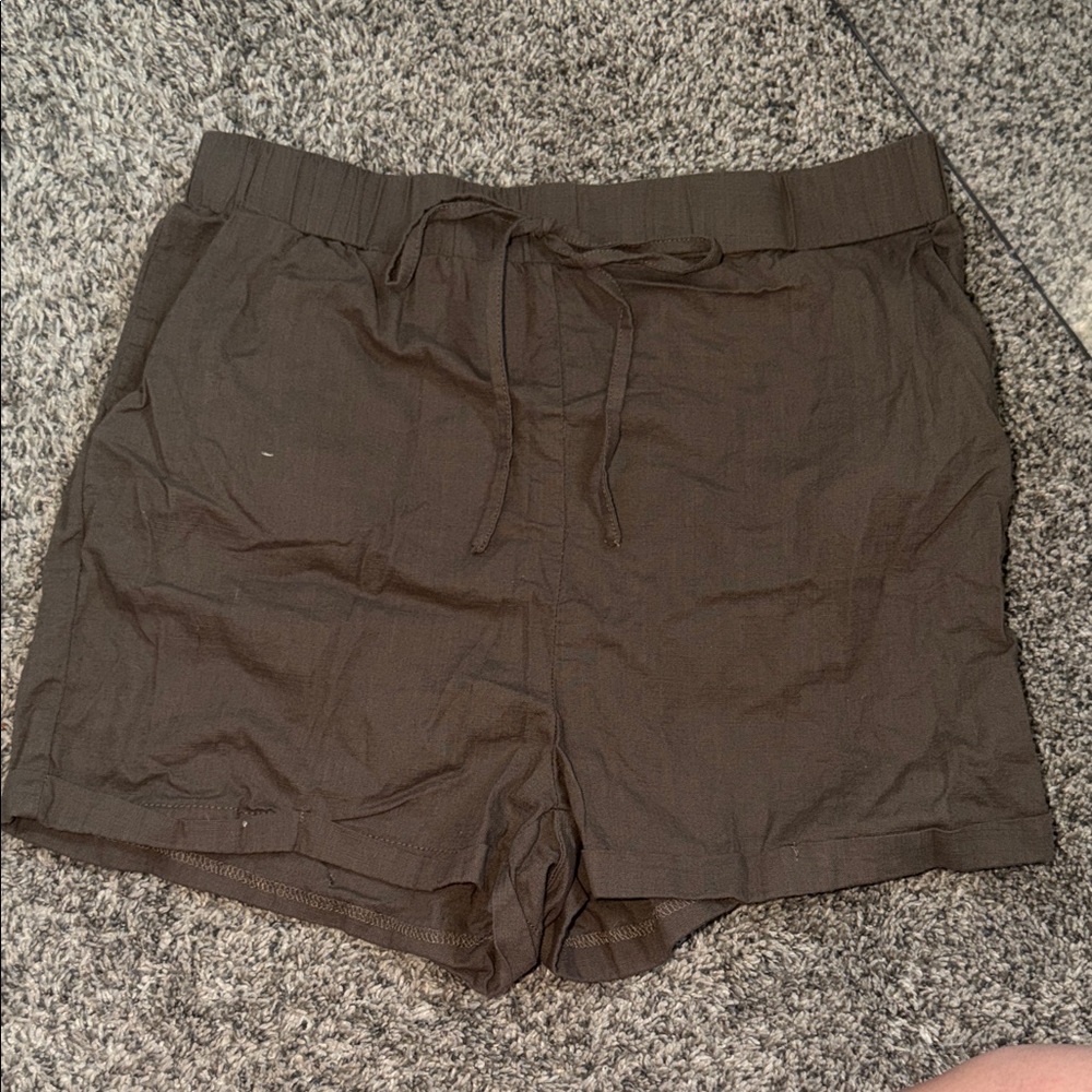 Green Casual Shorts